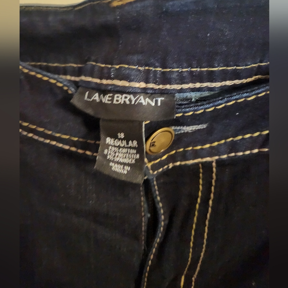 Lane Bryant Dark Blue Jewel Flare Jeans Size 18 - Picture 3 of 6